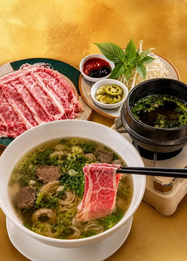 The Japanese A5 Wagyu phở experience