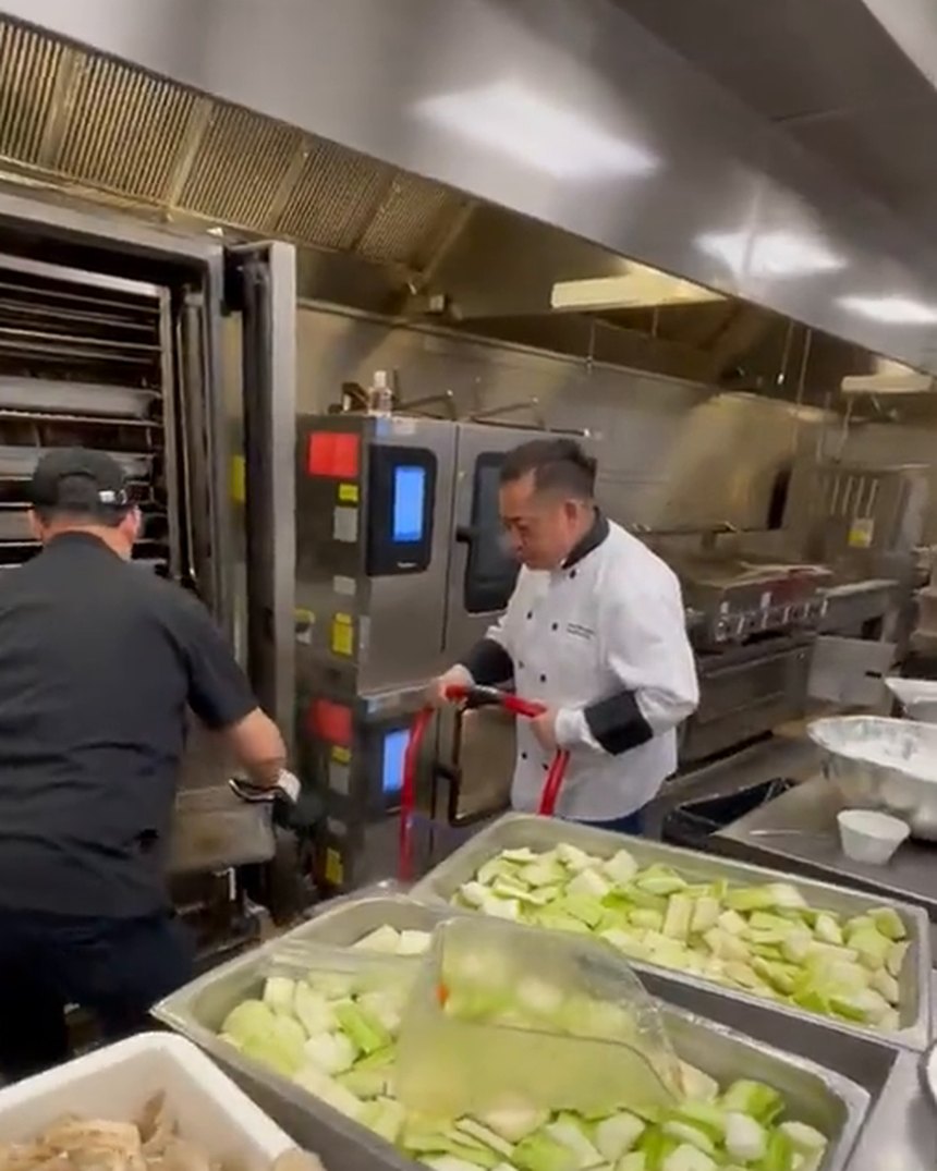 Ambrosia's head chef at the pass